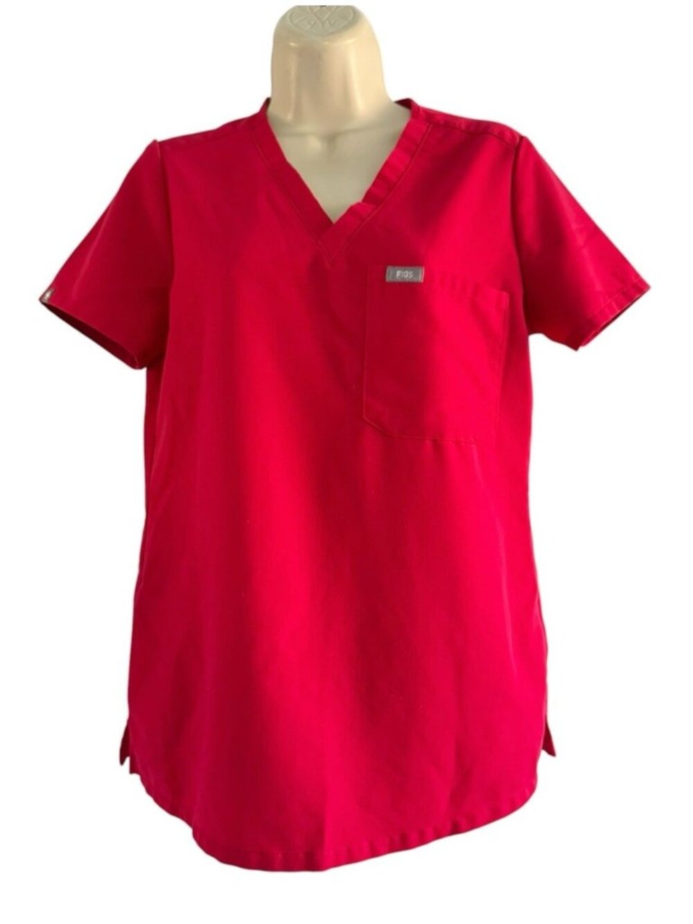 FIGS Catarina Tech Collection Woman's Sz XS Red Scrub Top Pocket